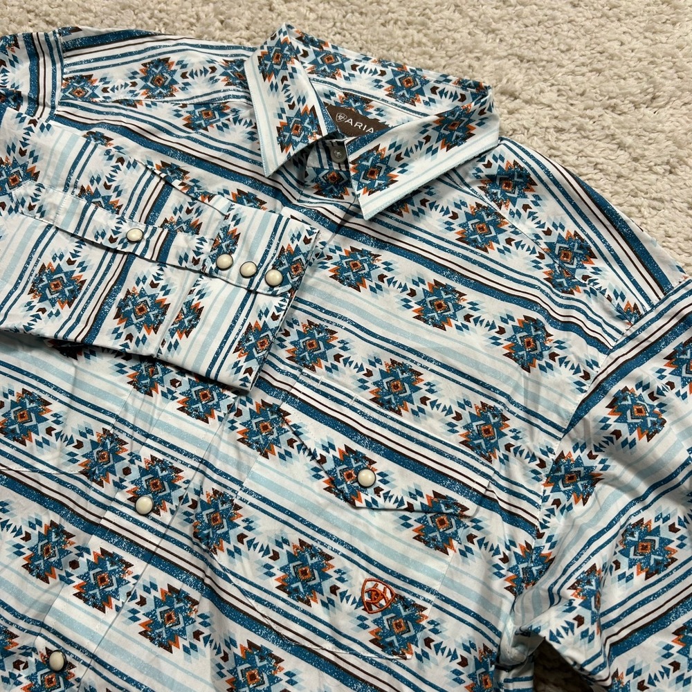 Ariat Garith Snap Long Sleeve Shirt Small Southwestern Aztec Western Cowboy